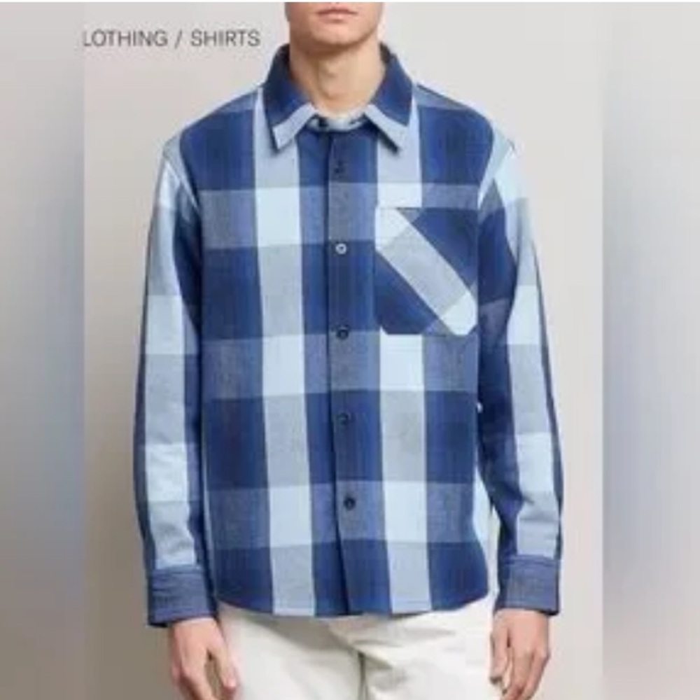 NWT A.P.C. Men’s surchemise Basile plaid overshort jacket size 36
